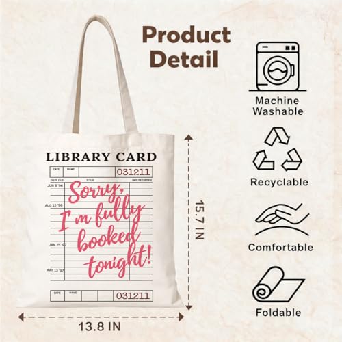 Book Lover Tote Bag with Funny Reading Quote Bag - color: Book 03