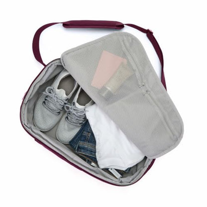 Securtex® Classic Anti-Theft Convertible Travel Backpack - 11x17” Carry-On, Fits 16” Laptop, Locking Zippers, Expandable - color: Mulberry