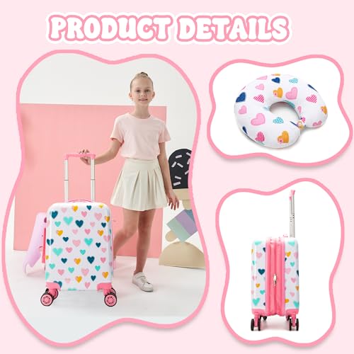 Kids Luggage Set 2 piece Kids Suitcase with Spinner Wheels 16" Childrens Luggage for Girls With Wheels Hard Shell Luggage Sets Airline Approved - color: 4002