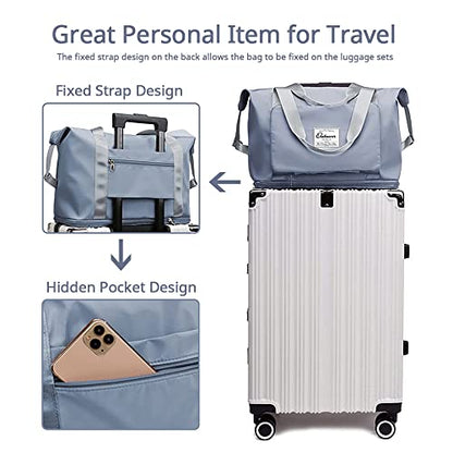 Large Capacity Foldable Travel Bag - color: Blue