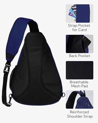 WATERFLY Large Sling Bag Crossbody Backpack Chest Pack for Men Women - color: Blue