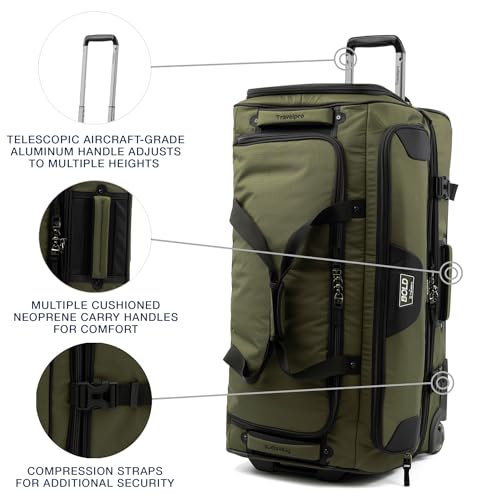 Travelpro Bold Softside Checked Large Luggage & Backpack Set, Olive/Black - color: Olive, size: Large