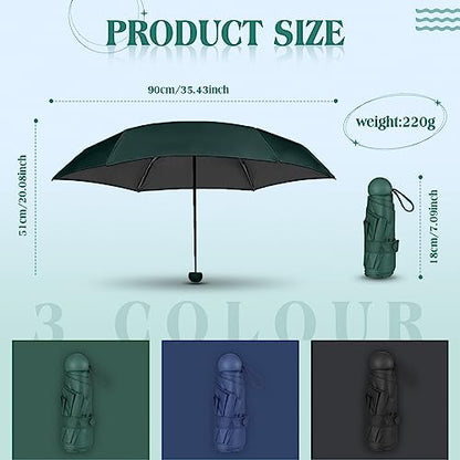 12 Pcs Travel Mini Umbrellas for Purse Bulk Folding Compact Lightweight Windproof UV Pocket Collapsible Umbrella for Kids Backpack Rain Wedding Party Women Girls - color: Deep Color