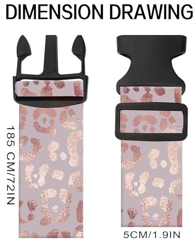 Luggage Straps for Suitcases, Adjustable Travel Belt, Durable Wide Luggage Strap, Cute Suitcase Strap Identifiers with Buckle, Bag Straps for Luggage, Glitter Pink Leopard - color: Glitter Pink Leopard