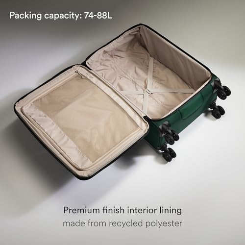 Antler Soft Stripe Medium Checked Luggage, Antler Green, 27.2", 74-88L - color: Antler Green, size: Medium