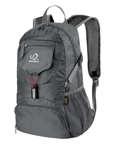 WATERFLY Small Lightweight Packable Backpack: 20l Hiking Daypack Man Woman - color: Gray