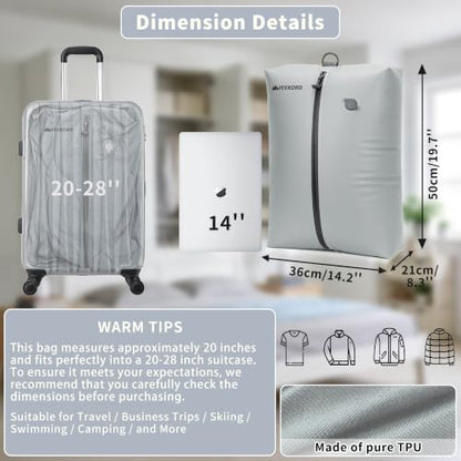 Vacuum Bag for Travel,IPX8 Waterproof Reusable Compression Bags - color: Upgraded Gray, size: 3 PC -With Pump