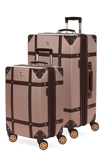 SwissGear 7739 Hardside Luggage Trunk with Spinner Wheels, Blush, 2-Piece Set (19/26) - color: Blush, size: 2-Piece Set (19/26)