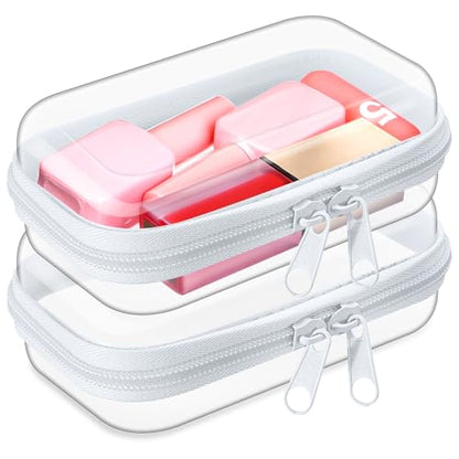 Ceenna 2 Pcs Clear Zipper Case Hard Shell Pouches,2 Mini - size: 2 Mini