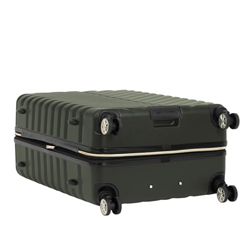 Kenneth Cole REACTION Madison Square Lightweight Hardside Chevron Expandable Spinner Luggage, Olive, 24-Inch Checked - color: Olive, size: 24-Inch Checked