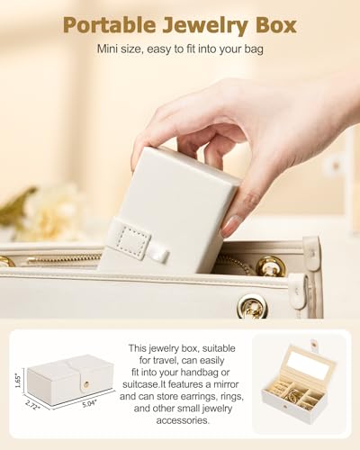 Homde 2 in 1 Jewelry Box for Women: 4-Layer with Travel Case