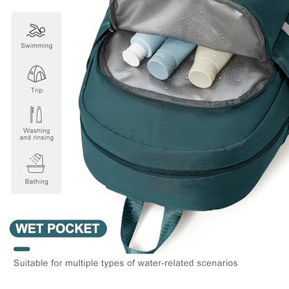 coofay Gym Backpack For Women, Gym Bag with Shoe Compartment - color: A-peacock Blue, size: Small