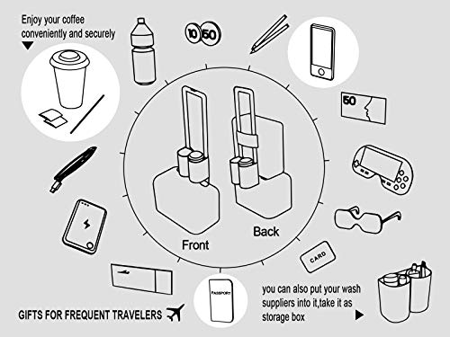 riemot Luggage Travel Cup Holder Free Hand Suitcase Drink Carrier Grey - color: 1. Hook & Loop: Grey