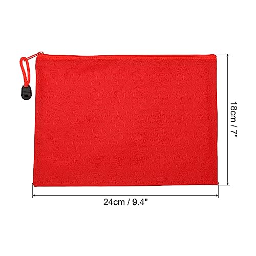PATIKIL Waterproof Zipper File Bags, 3 Pack A5 Document Holders, Red - color: Red, size: A5
