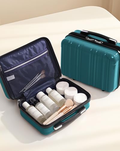 Coolife Luggage Set, Lightweight and Durable Hardshell, 5 Pcs, green new - color: green new, size: 5-Piece Set