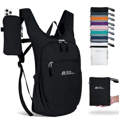 Small Hiking Backpack Packable Lightweight for Women Men - color: Black, size: 10L