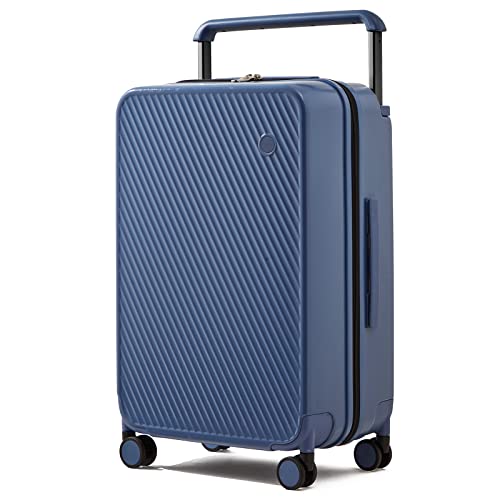 mixi Luggage Suitcases with Spinner Wheels,Upgrade Wide Handle PC Hardshell Rolling Travel Suitcase with TSA Lock, Checked-Medium 24-Inch, Sapphire Blue - color: Sapphire Blue, size: 24-inch Standard