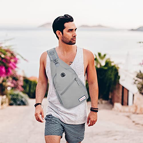ZOMAKE Sling Bag,Small Crossbody Sling Backpack Shoulder Daypack for Travel - color: Silver Grey B, size: 8L