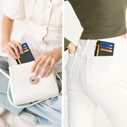 Tipmile Mens RFID Wallet, Small Slim Business Credit Card Holder, Mens Gift - color: Crosshatch Black