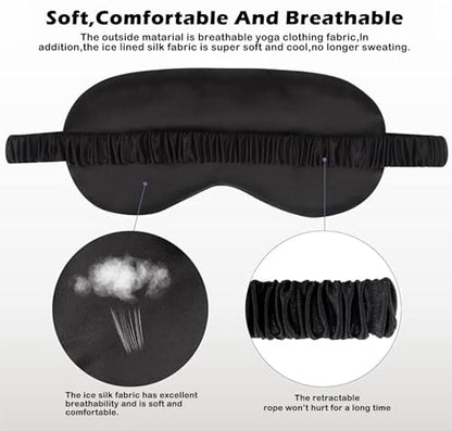 6PACK Silk Sleep Mask Satin Eye Masks Blackout Silky Eyeshade Cover Soft Blindfold Eyeshades for Women Sleeping Travel Gift - color: Hot Pink