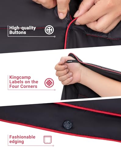 KingCamp 초경량 캠핑 담요, 웨어러블 패커블 담요 175.3cm x 134.6cm(69 x 53인치) - color: 퓨어트레일-블랙, size: 69" x 53"