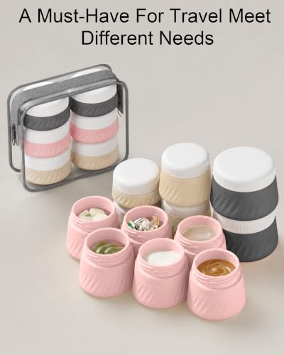 Quatish 6 Pack Travel Size Containers for Toiletries, 1oz, Dusty Pink - color: Dusty Pink, size: 1 Ounces