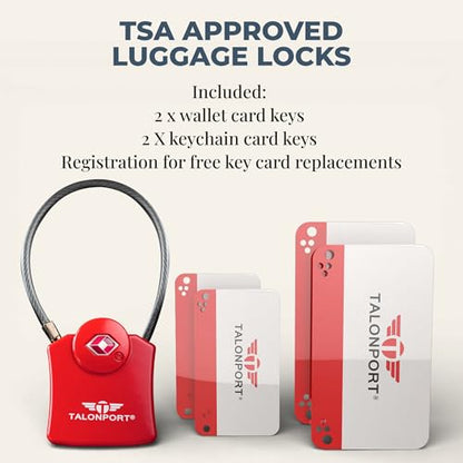Keyless TSA Approved Suitcase Luggage Locks, Red 4-Pack - color: Red, size: 4 Pack