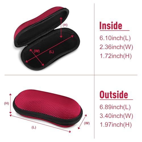 FINTIE Sunglasses Case, Hard EVA Shell Shockproof Sport Glasses Case - color: Red