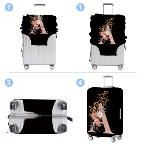 Letter A Luggage Cover Washable Suitcase Protector Anti-scratch Suitcase cover Fits 28-30 Inch Luggage L - color: Letter A, size: L(28-30inch suitcase)