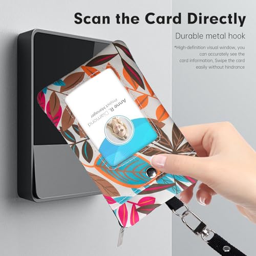 Small Lanyard Wallet with ID Window Minimalist Nylon Zipper Lanyard Pouch - color: Leaf
