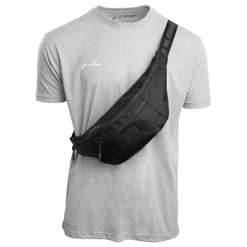 Gold BJJ Goshi Waist Pack - Jiu Jitsu Crossbody and Fanny Pack Bag for No-Gi Training with Wet Gear Storage (Black) - color: Black