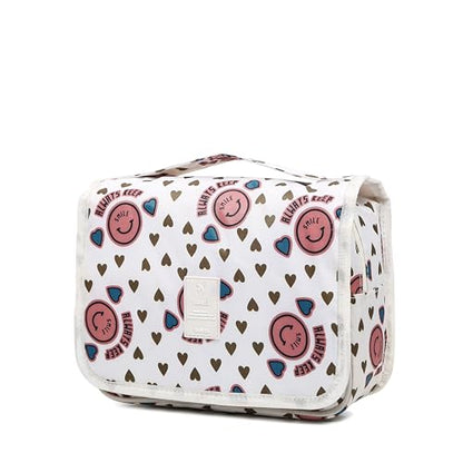 Sechunk Waterproof Travel Toiletry Bags Hanging Multi-function Cosmetic Bag Makeup Bag for Women (pinkSmile) - color: pinkSmile