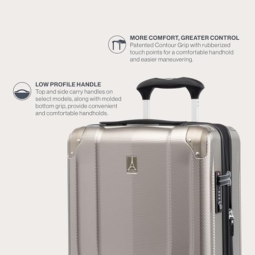 Travelpro Pathways 3 Hardside Carry-On Luggage Suitcase, Beige, 21-Inch - color: Champagne, size: Carry On 21 Inch