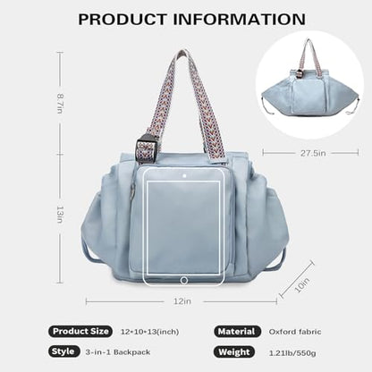 Everyday Convertible Backpack Tote Diaper Bag, 15 Pockets - color: Blue