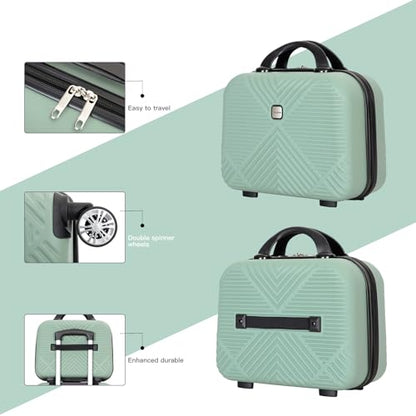 Tripcomp Carry-on Luggage Set 2 Piece Hardside Suitcase With Spinner Wheels - color: Olive Green-2, size: 2 Piece Set(14/20)