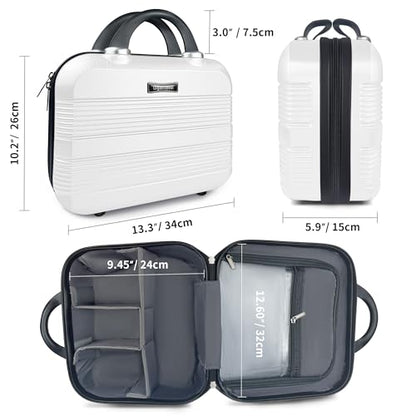 14 Inch Waterproof Hard Shell Travel Makeup Case (White) - color: H007-White-14 Inch