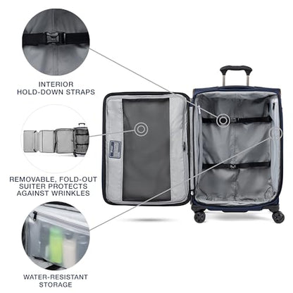 Travelpro Crew Classic Softside Checked Luggage, Blue, 25-Inch - color: Patriot Blue, size: Checked Medium