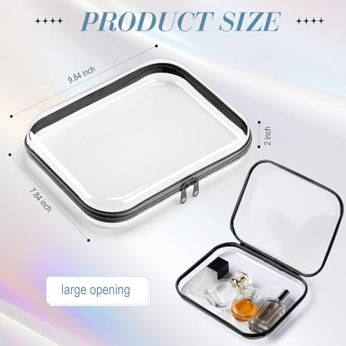 Hoolerry 3 Pcs Clear Hard Zipper Case Plastic Zipper Pouch, Black, M - color: Black, size: M