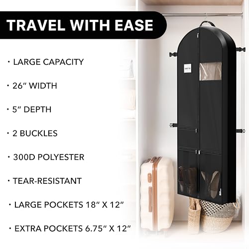Simple Houseware 65" Travel Garment Bag with Pockets, Heavy Duty Suit Bag - size: 65-Inch Long w/ Pocket, Single