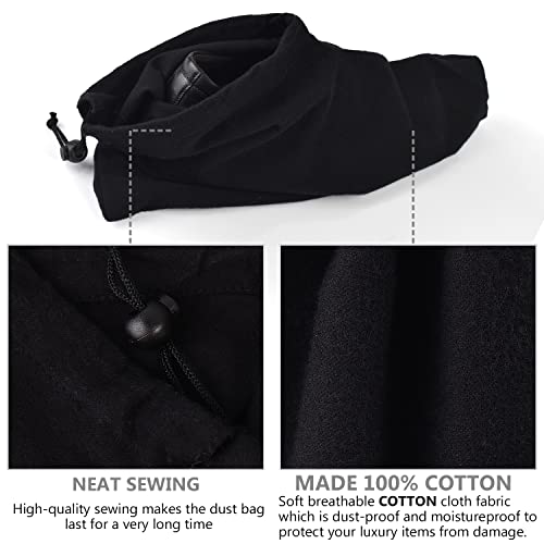 HAMBOLY Shoe Bags 6 Pack Dust Cover Storage Pouch with Drawstring Closure for Travel Protecting Storing Shoes - color: Black