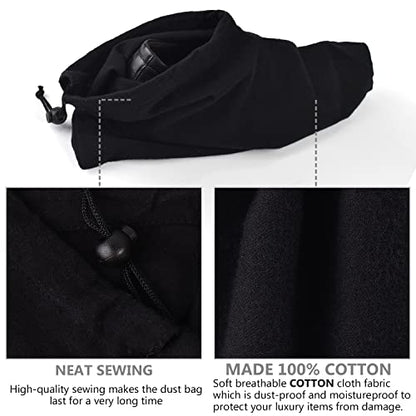 HAMBOLY Shoe Bags 6 Pack Dust Cover Storage Pouch with Drawstring Closure for Travel Protecting Storing Shoes - color: Black