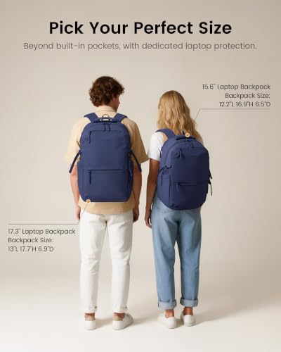 LOVEVOOK Laptop Backpack Women with Tumbler Holder, Work Travel Backpack - color: Dark Blue, size: 15.6 Inch