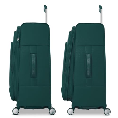 Samsonite UpLIFT Lightweight Medium Checked Softside Luggage with Spinner Wheels - Expandable - Airline-Approved, Polyester Soft Suitcase for Ultra Light Travel - Emerald Green - color: Emerald Green, size: Medium Checked