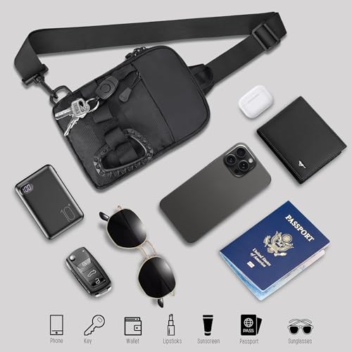 DEYACE Mini Mens Sling Bag, Small Cross Body Bag for Hiking Travel Work