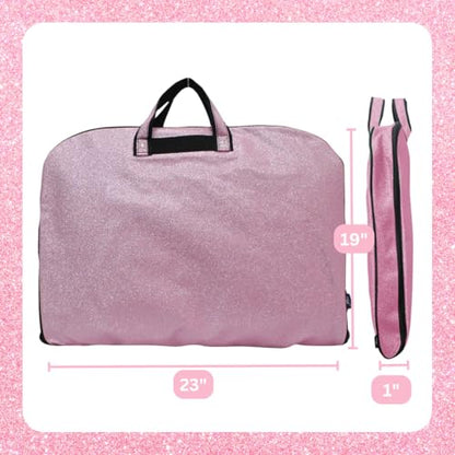 NGIL Glitter Travel Hanging Garment Bag (Glitter-Pink) - color: Glitter-Pink