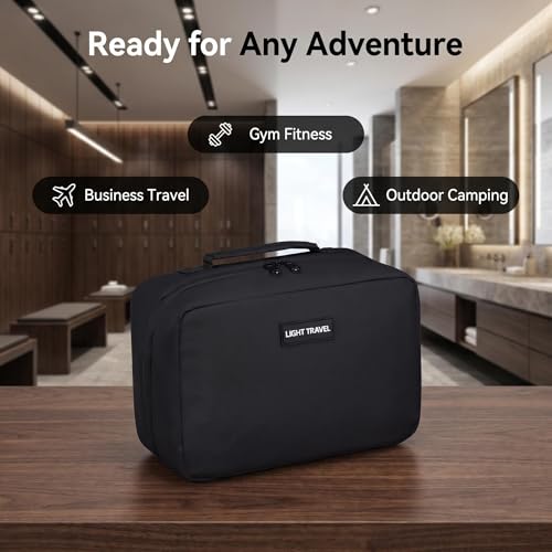 X-SISTER Toiletry Bag for Men, Travel Toiletry Organizer,Dopp Kit-Black - color: black