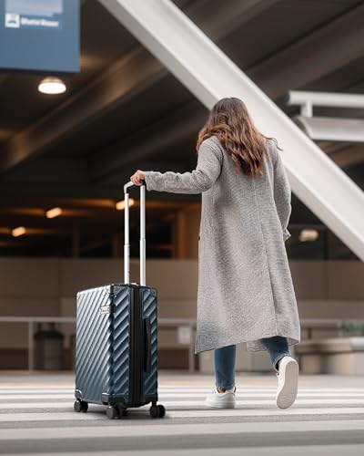 LUGGEX 20 Inch Carry On Luggage 22x14x9 Airline Approved, Navy - color: Navy, size: Carry-On 20-Inch
