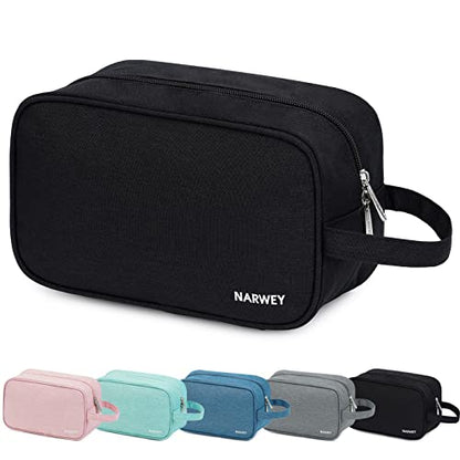 Narwey Travel Toiletry Bag for Women, Dopp Kit Men, Bathroom, Medicine Bag - color: A-Black