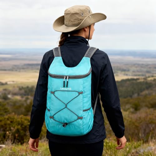 levayhill 16L Foldable Hiking Backpack,Small Packable Daypack,Lake Blue - color: Lake Blue