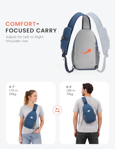 SKYSPER Sling Bag RFID Cross Body Bag Anti Theft Crossbody Backpack Travel Shoulder Daypack(Blue) - color: Blue